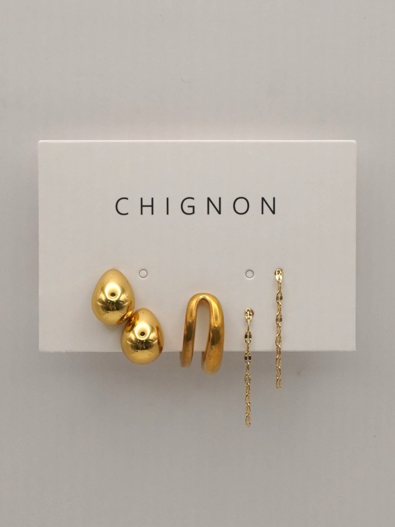 【CHIGNON 2027 PRE-SPRING】ステンレスピアス&イヤカフセット - 12月下旬頃発送 - Champdelarose