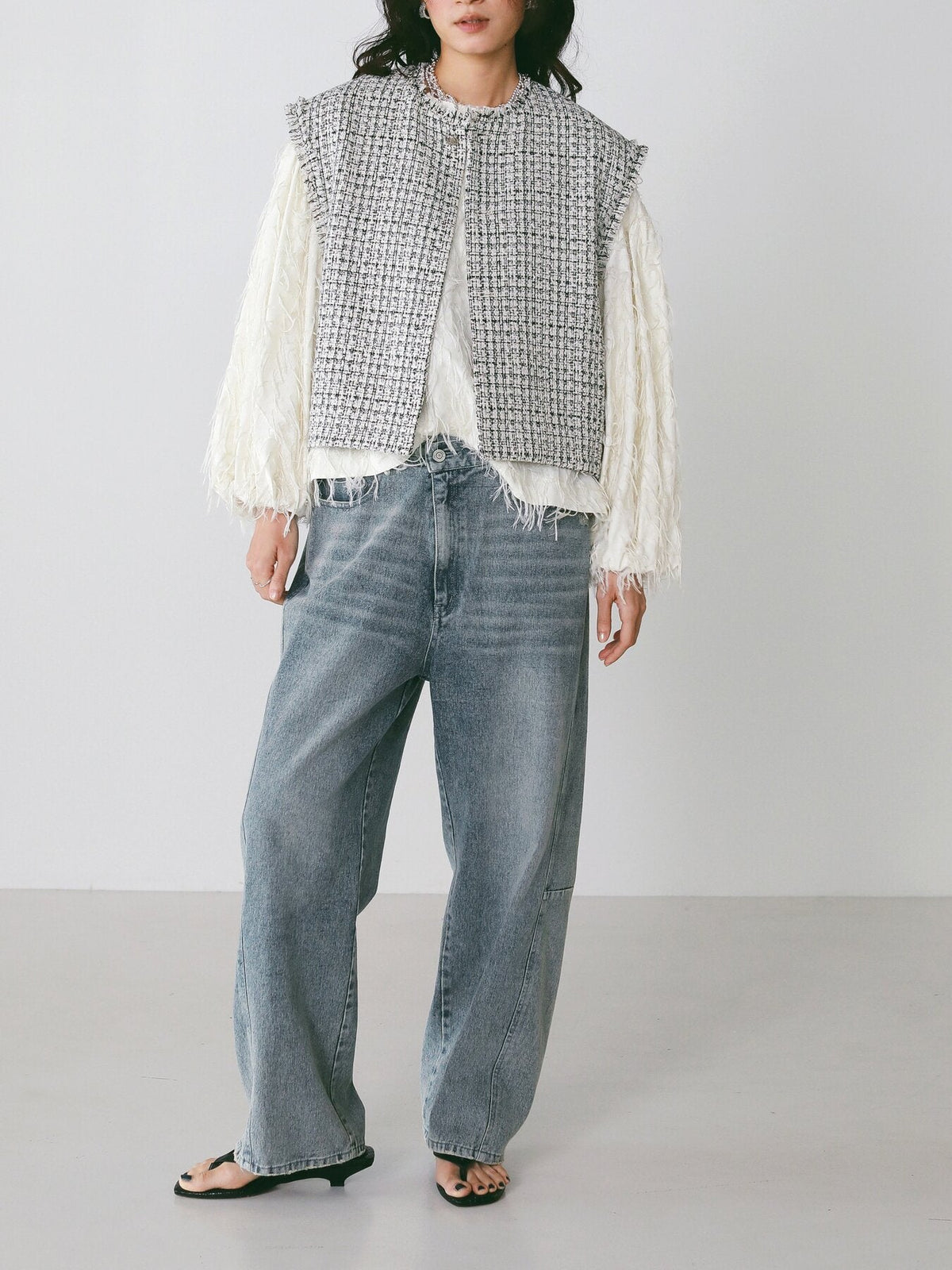 【CHIGNON 2027 PRE-SPRING】ミニマルツィードドッキングジレ - 12月下旬頃発送 - Champdelarose