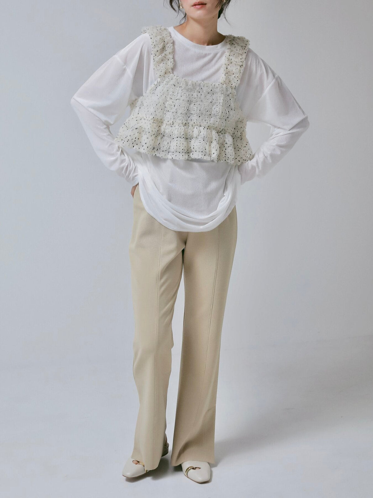 【CHIGNON 2027 PRE-SPRING】ロゼットドットチュールビスチェ - 12月中旬頃発送 - Champdelarose