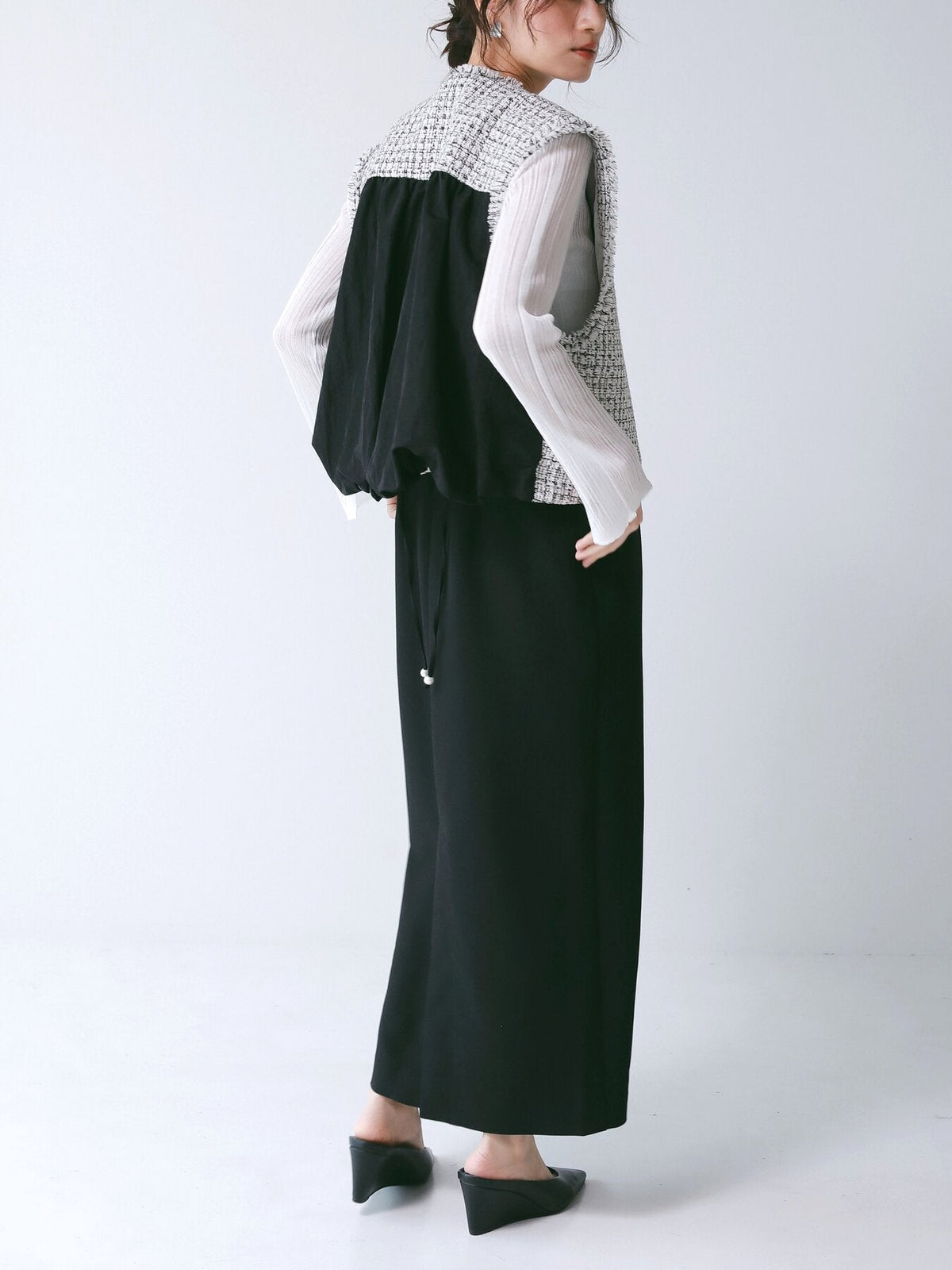【CHIGNON 2027 PRE-SPRING】ミニマルツィードドッキングジレ - 12月下旬頃発送 - Champdelarose