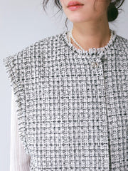 【CHIGNON 2027 PRE-SPRING】ミニマルツィードドッキングジレ - 12月下旬頃発送 - Champdelarose