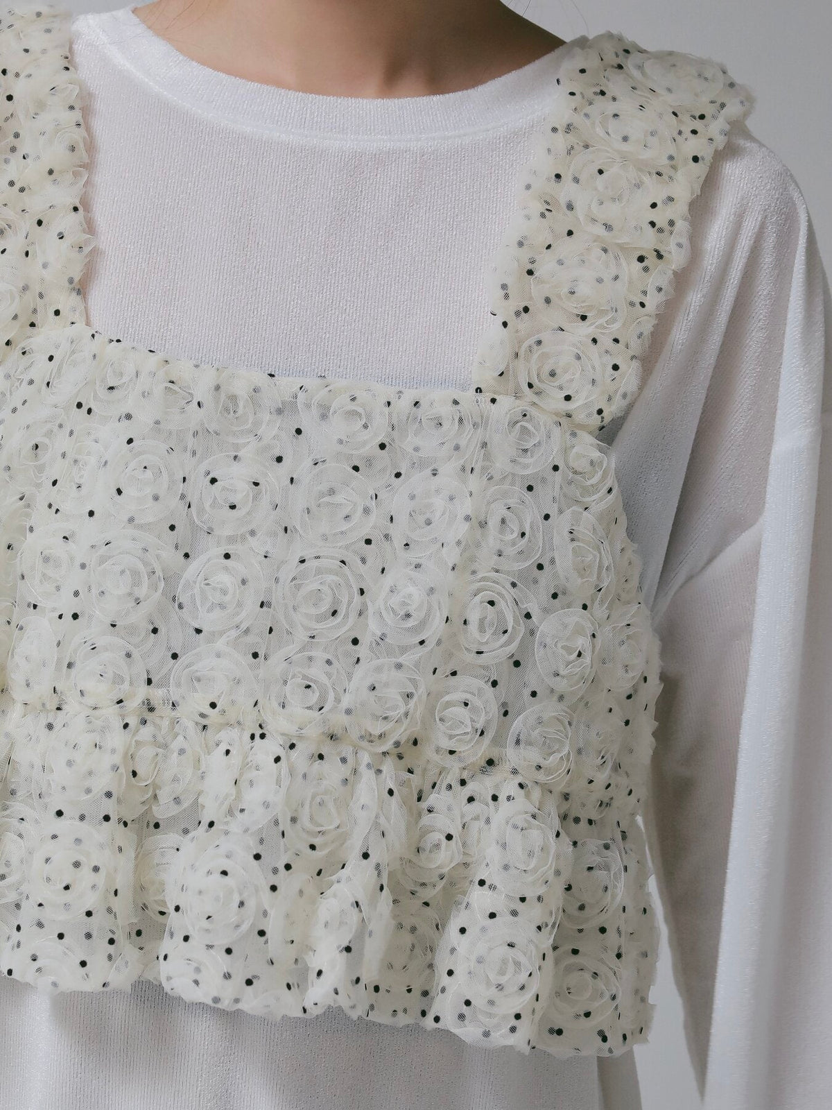 【CHIGNON 2027 PRE-SPRING】ロゼットドットチュールビスチェ - 12月中旬頃発送 - Champdelarose