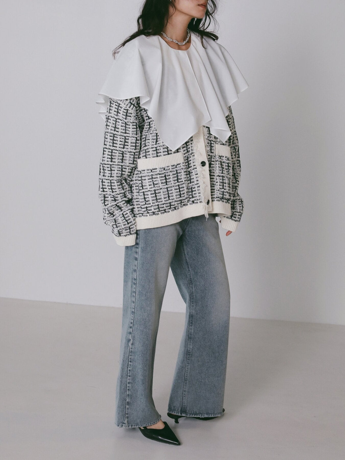 【CHIGNON 2027 PRE-SPRING】チェックツイードニットCD - 12月中旬頃発送 - Champdelarose