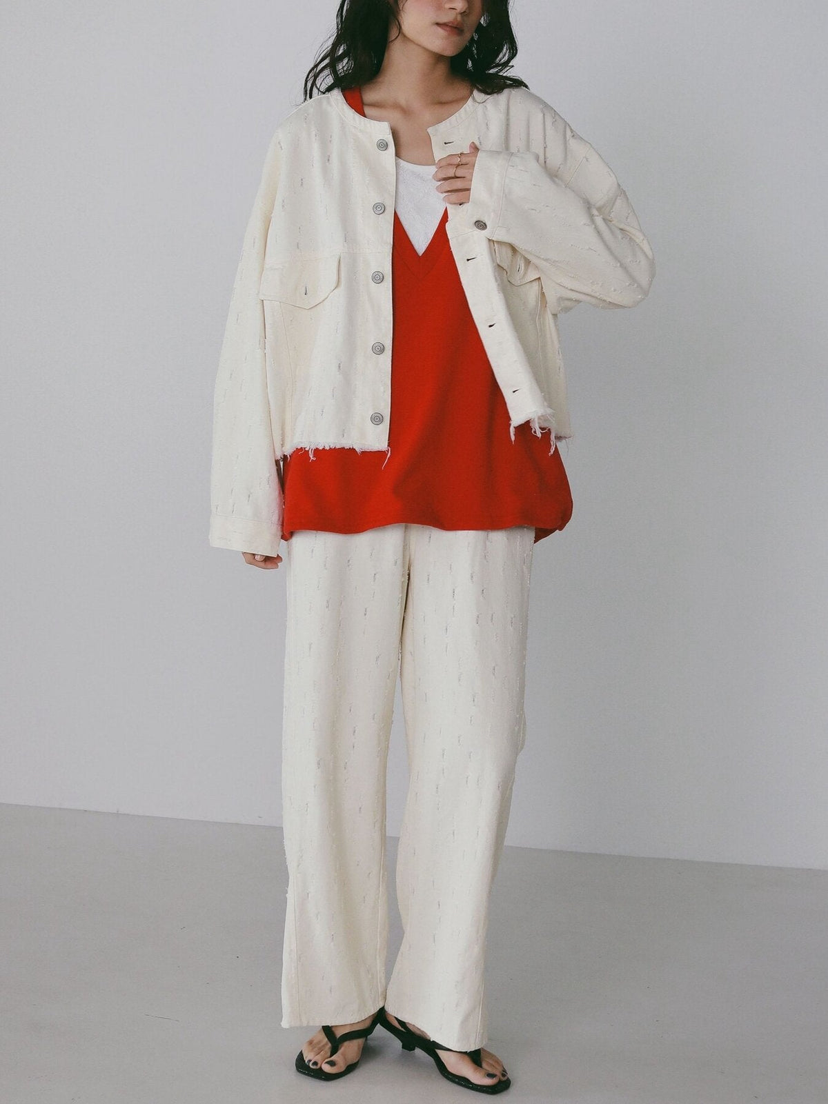 【CHIGNON 2027 PRE-SPRING】クラッシュクロップドJK - 12月中旬頃発送 - Champdelarose