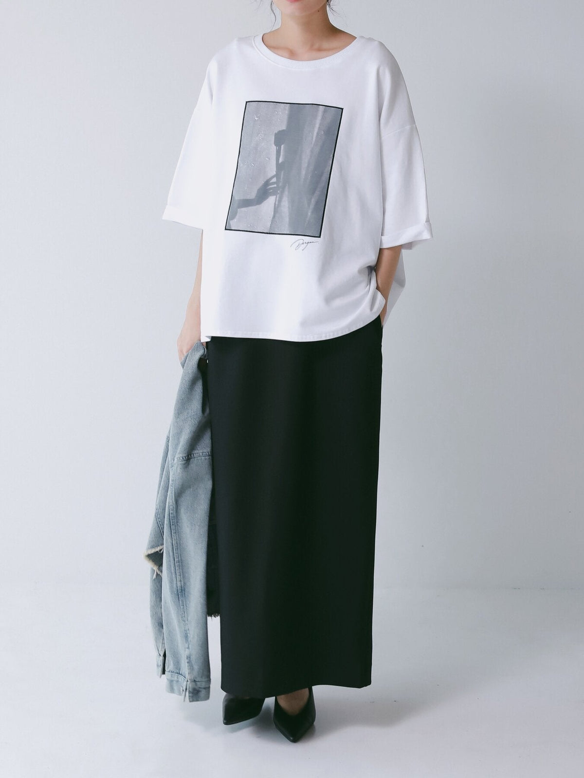 【CHIGNON 2027 PRE-SPRING】PHOTOオーガンジーミニ裏TEE - 12月中旬頃発送 - Champdelarose
