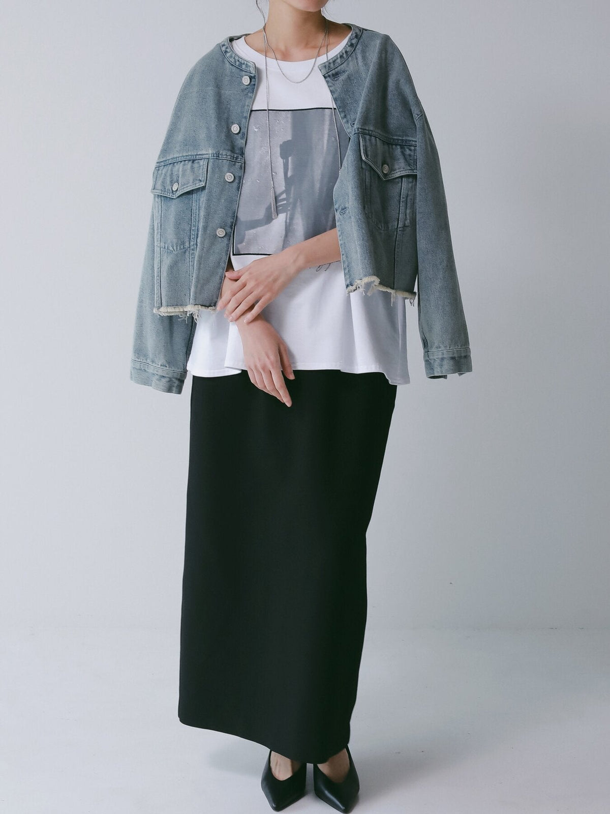 【CHIGNON 2027 PRE-SPRING】PHOTOオーガンジーミニ裏TEE - 12月中旬頃発送 - Champdelarose