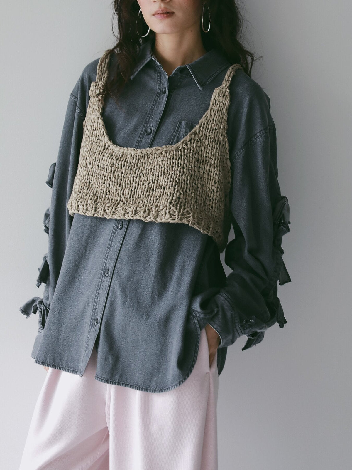【CHIGNON 2027 PRE-SPRING】マルチリボンデニムSH - 12月中旬頃発送 - Champdelarose