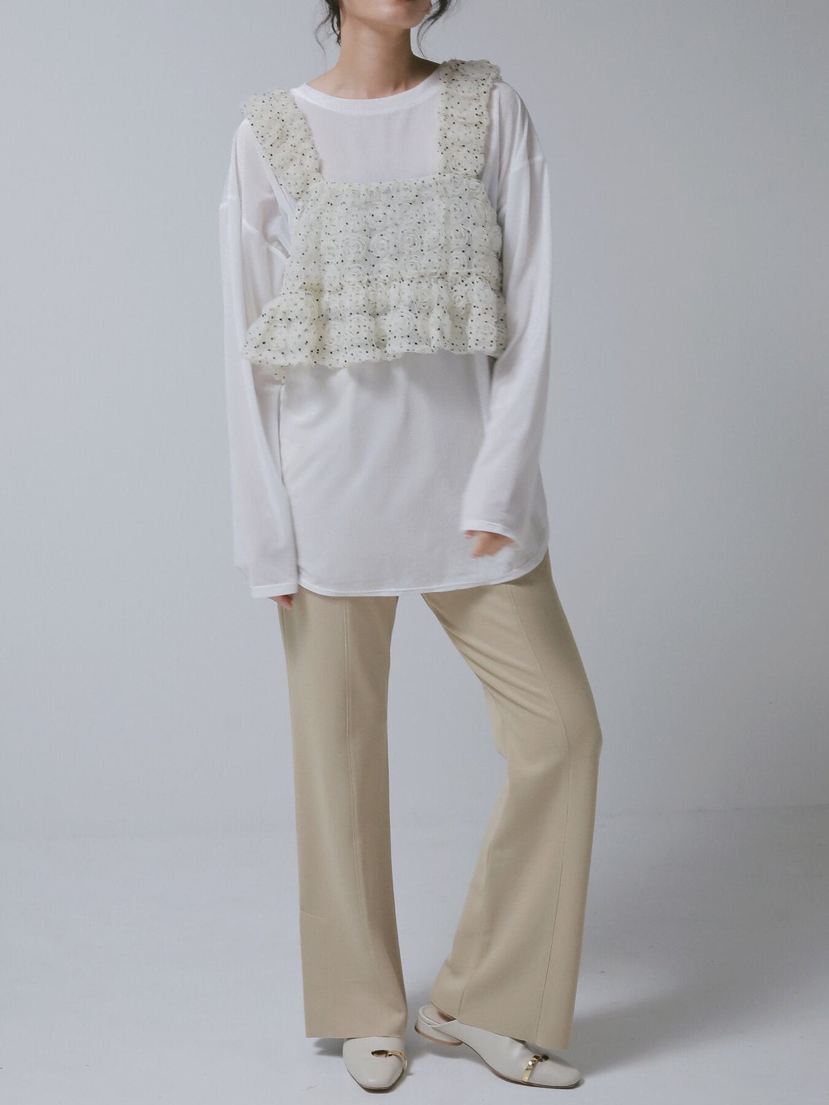 【CHIGNON 2027 PRE-SPRING】シアーベロアロンTEE - 12月中旬頃発送 - Champdelarose