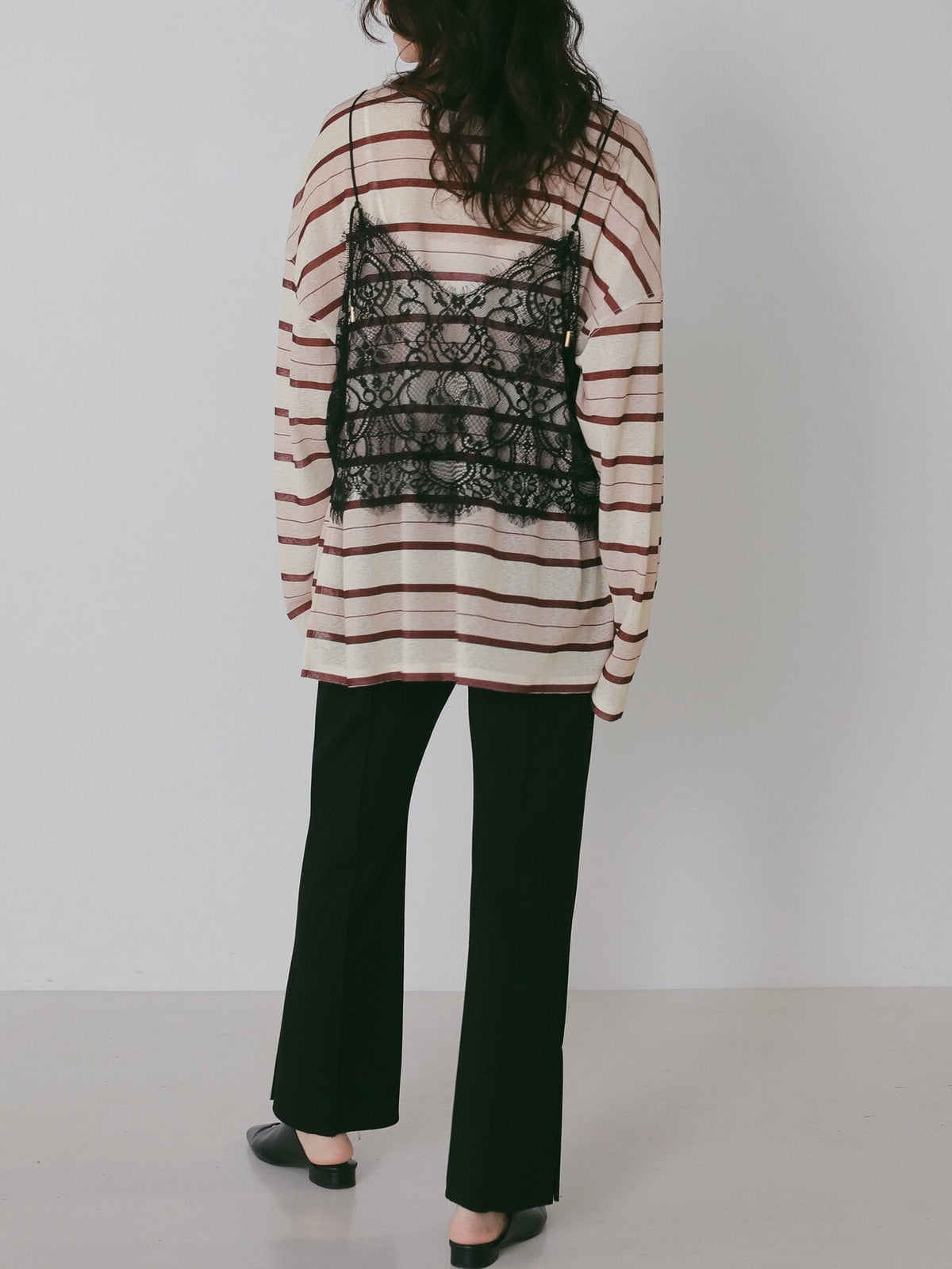 【CHIGNON 2027 PRE-SPRING】シアーランダムボーダーTEE - 12月中旬頃発送 - Champdelarose