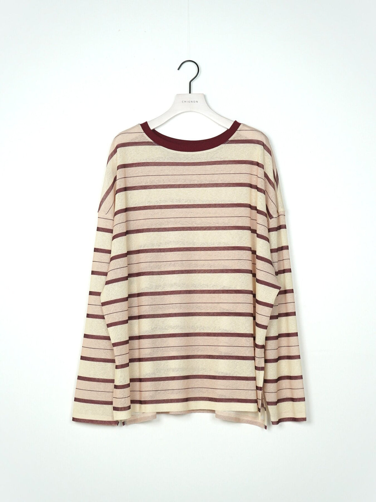 【CHIGNON 2027 PRE-SPRING】シアーランダムボーダーTEE - 12月中旬頃発送 - Champdelarose
