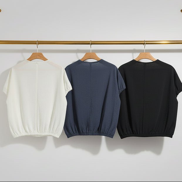 【CLOCHE】シャーリングデザインパフスリーブブラウス - Champdelarose
