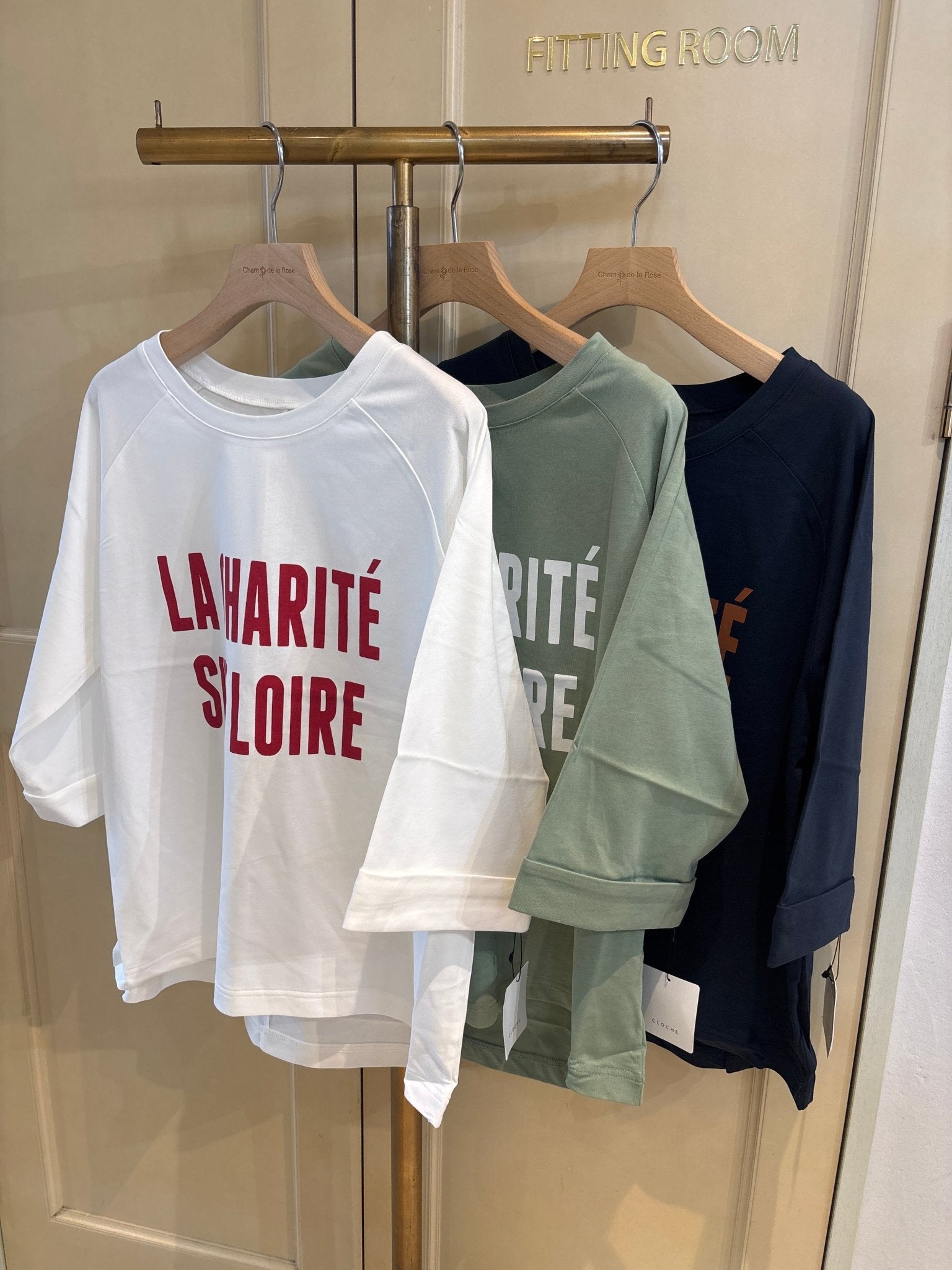 【CLOCHE】七分袖ロールアップTシャツ - Champdelarose