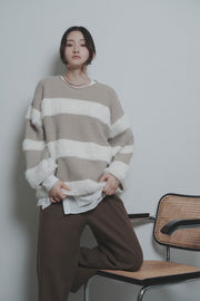 【CYAN 2026 AW VOL.2】ロールフィニッシュシャギーボーダー - 10月下旬頃発送 - Champdelarose