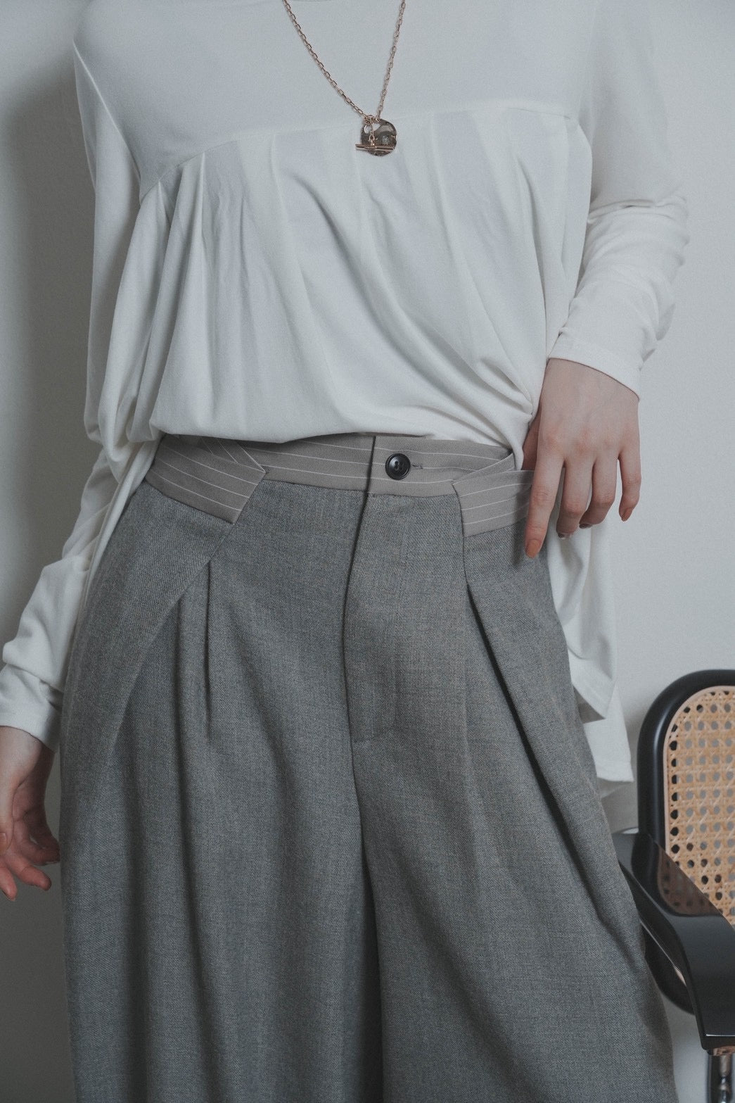 【CYAN 2026 AW VOL.2】タックベルトウーリーワイド - 10月下旬頃発送 - Champdelarose