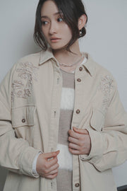 【CYAN 2026 AW VOL.2】刺繍オーバーシャツブルゾン - 10月下旬頃発送 - Champdelarose