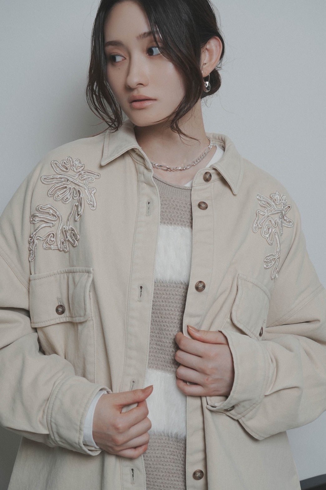 【CYAN 2026 AW VOL.2】ロールフィニッシュシャギーボーダー - 10月下旬頃発送 - Champdelarose