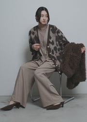 【CYAN 2026 AW VOL.2】レオパードシャギーリブカーデ- 10月下旬頃発送 - Champdelarose
