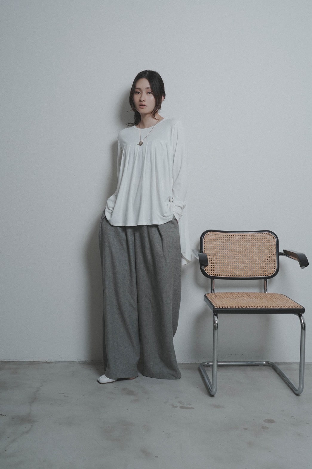 【CYAN 2026 AW VOL.2】タックベルトウーリーワイド - 10月下旬頃発送 - Champdelarose