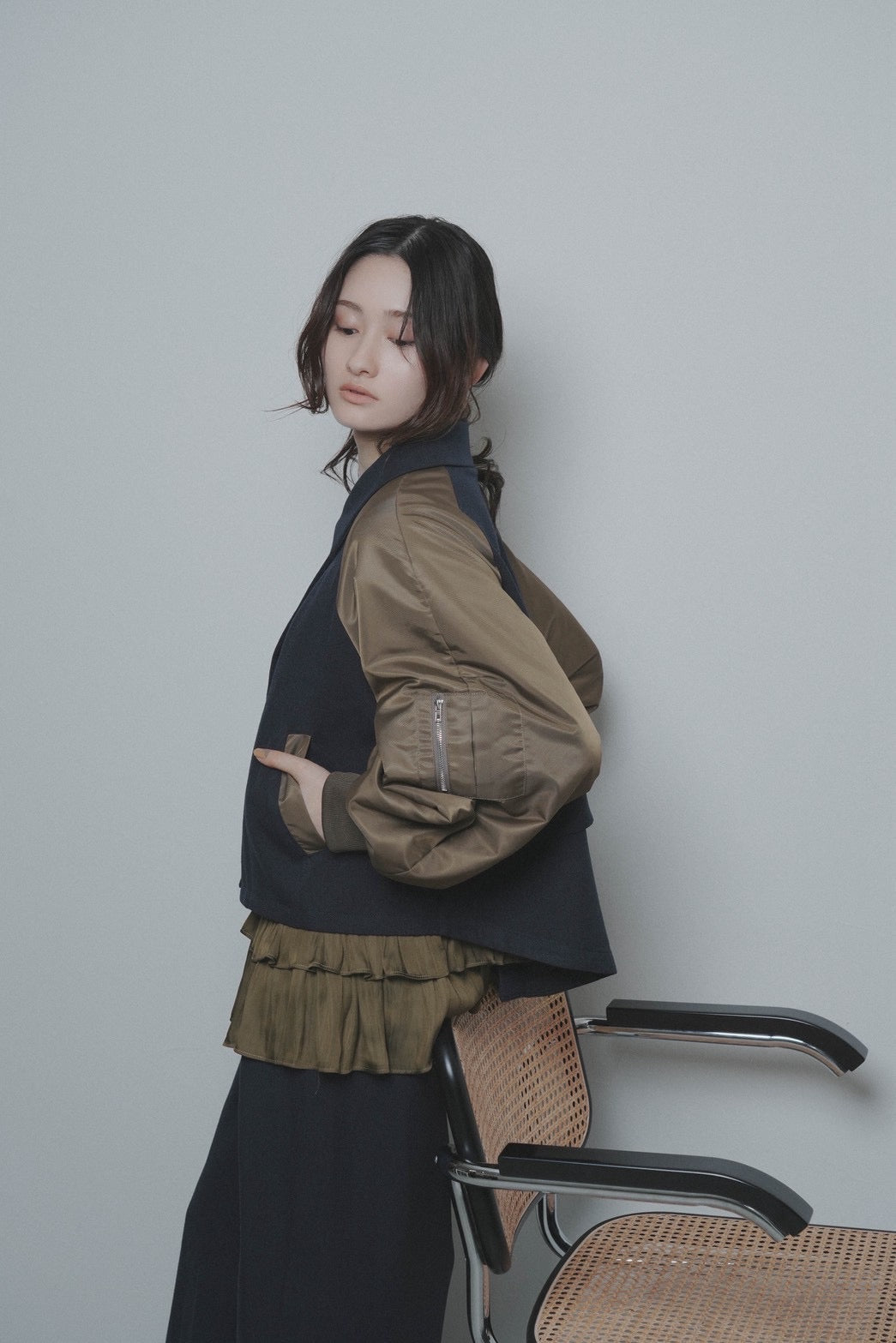 【CYAN 2026 AW VOL.2】ミリタリースリーブショートブルゾン - 10月下旬頃発送 - Champdelarose
