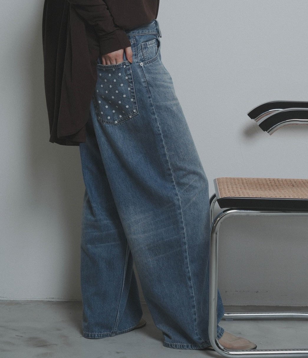 【CYAN 2026 AW VOL.2】ロールウエストワイドデニム - 10月下旬頃発送 - Champdelarose