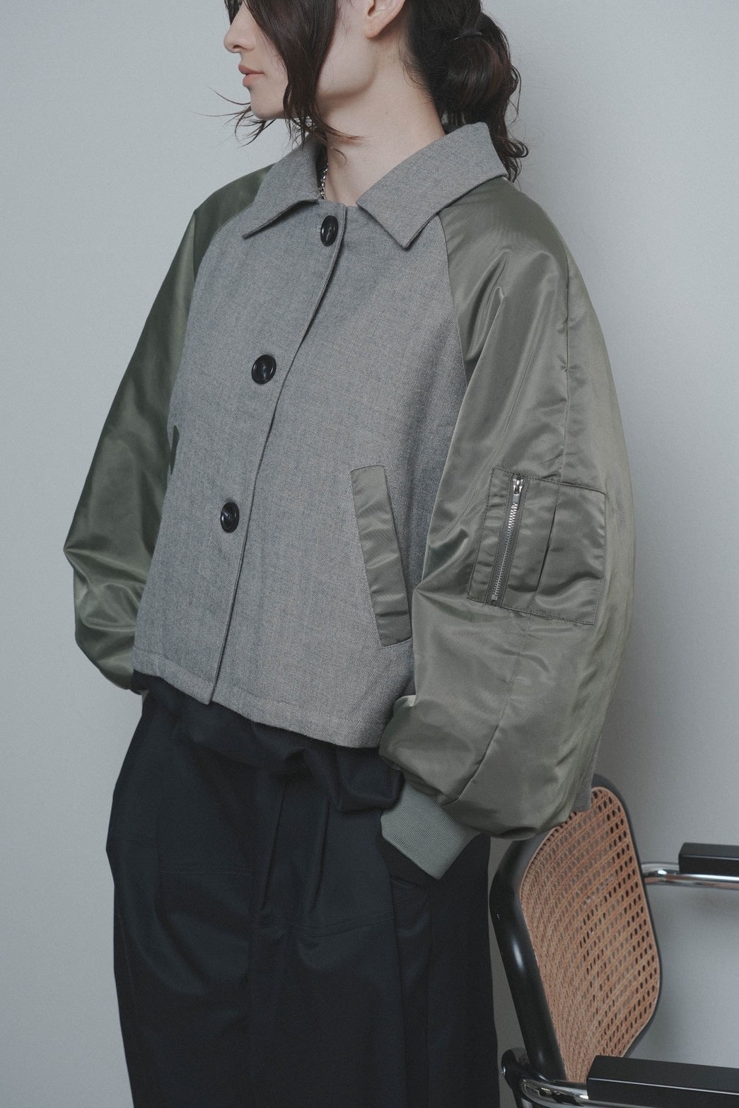 【CYAN 2026 AW VOL.2】ミリタリースリーブショートブルゾン - 10月下旬頃発送 - Champdelarose
