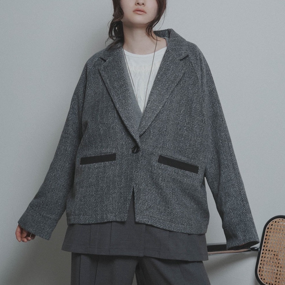 【CYAN 2026 AW VOL.2】ヘリンボーンドルマンテーラー - 10月下旬頃発送 - Champdelarose