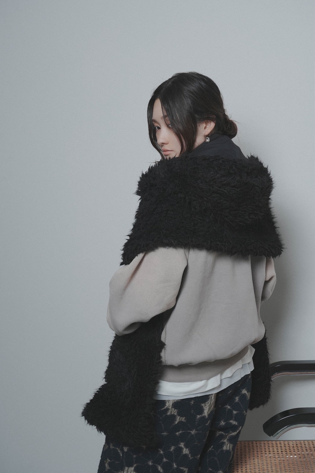 【CYAN 2026 AW VOL.2】シャギーボアフーディストール - 10月下旬頃発送 - Champdelarose
