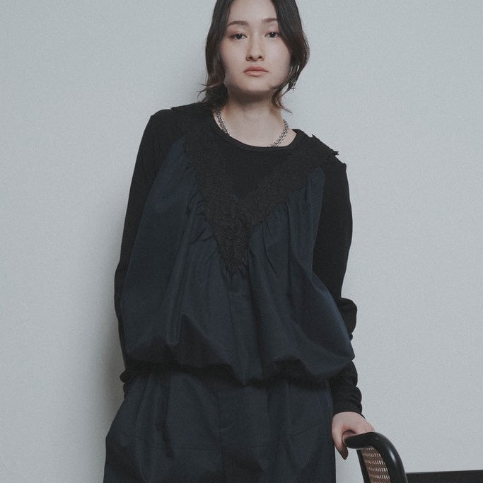 【CYAN 2026 AW VOL.2】レースネックバルーンベスト - 10月下旬頃発送 - Champdelarose