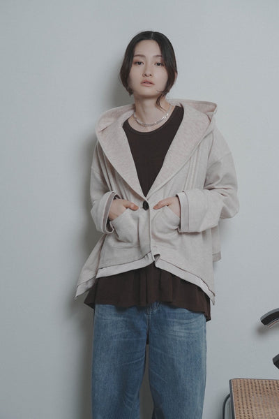 【CYAN 2026 AW VOL.2】ラウンドヘムフラノショートフーディ - 11月中旬頃発送 - Champdelarose