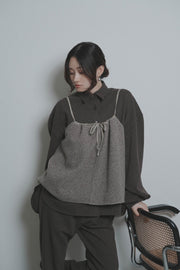 【CYAN 2026 AW VOL.2】スライバーギャザーキャミ - 11月中旬頃発送 - Champdelarose