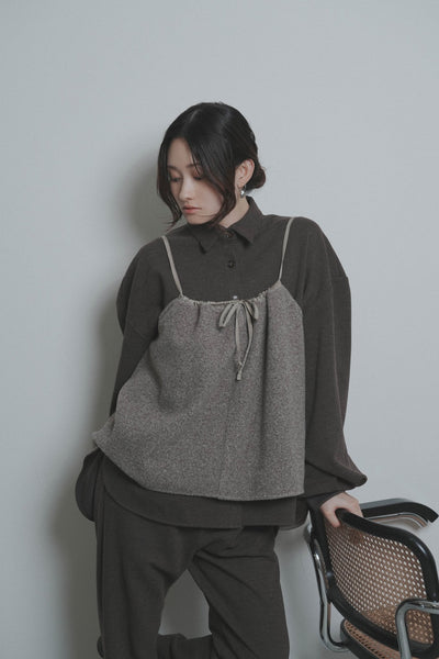 【CYAN 2026 AW VOL.2】スライバーギャザーキャミ - 11月中旬頃発送 - Champdelarose