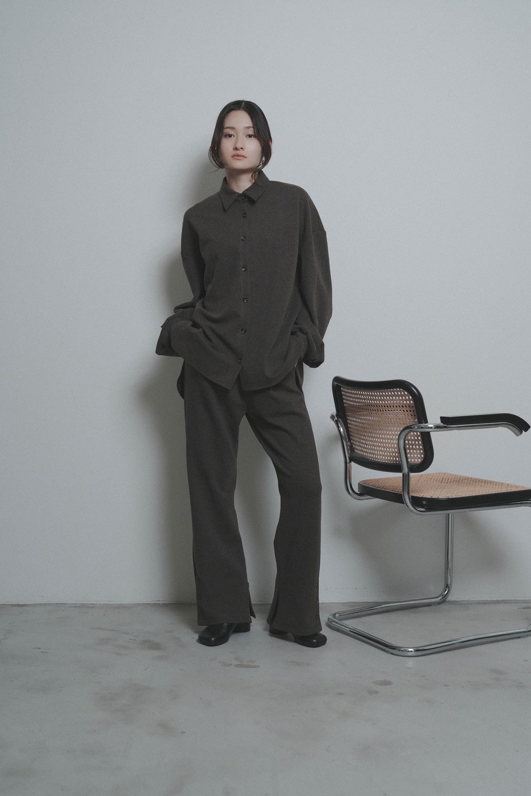 【CYAN 2026 AW VOL.2】シャギーラインウォームシャツブルゾン - 11月中旬頃発送 - Champdelarose