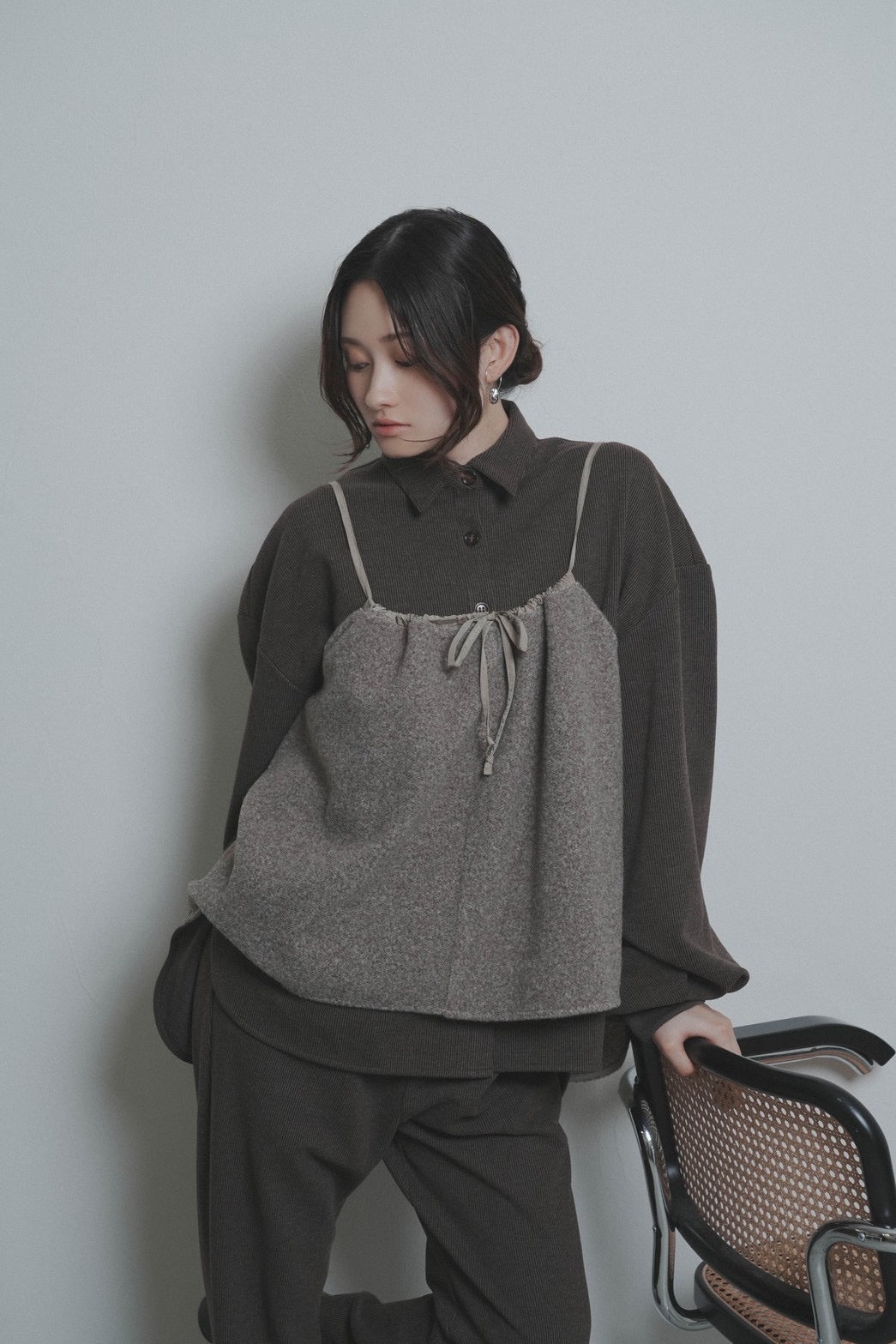 【CYAN 2026 AW VOL.2】シャギーラインウォームシャツブルゾン - 11月中旬頃発送 - Champdelarose