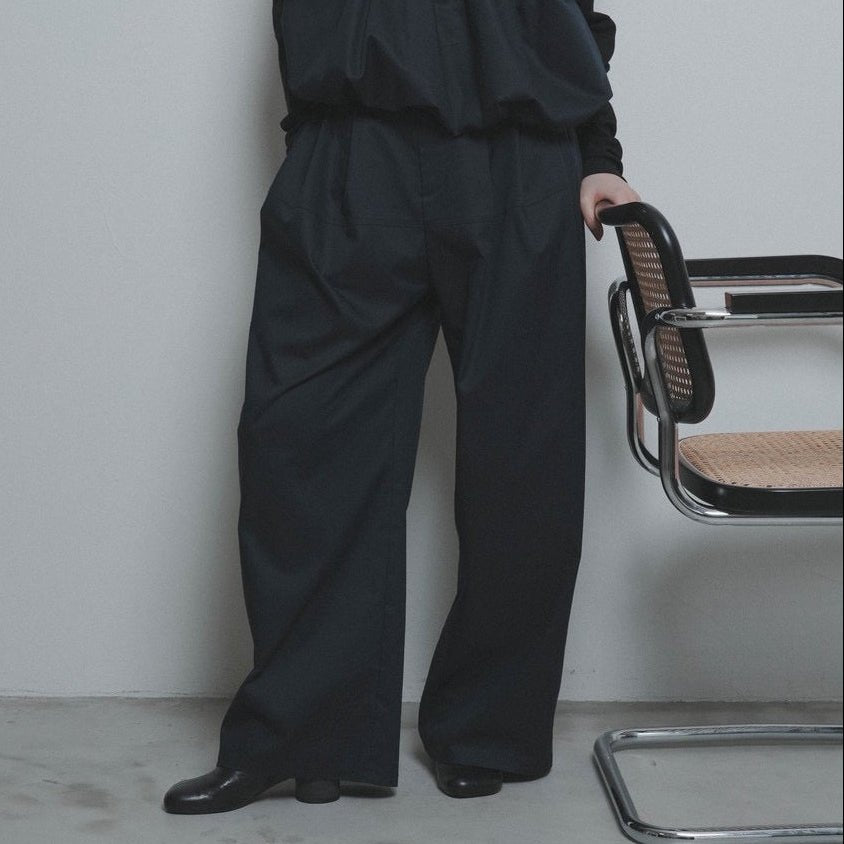 【CYAN 2026 AW VOL.2】3タックラウンドステッチツイルワイド - 10月下旬頃発送 - Champdelarose