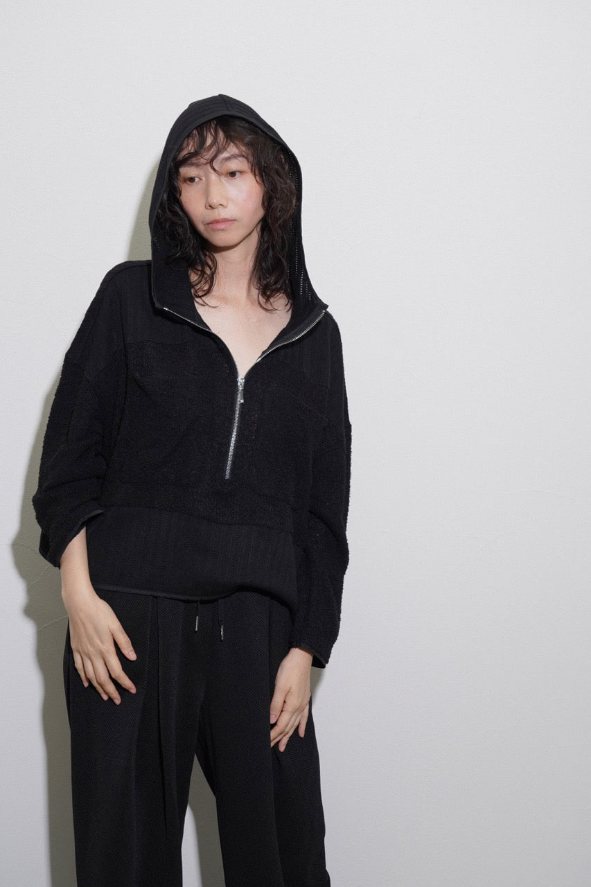 【CYAN 2026 SPRING＆SUMMER VOL.1】ショートフェザーコンビフーディ - Champdelarose
