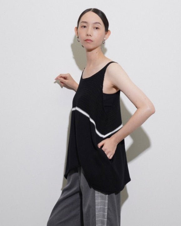 【CYAN 2026 SPRING＆SUMMER VOL.1】１ライン透かしニットタンク - Champdelarose
