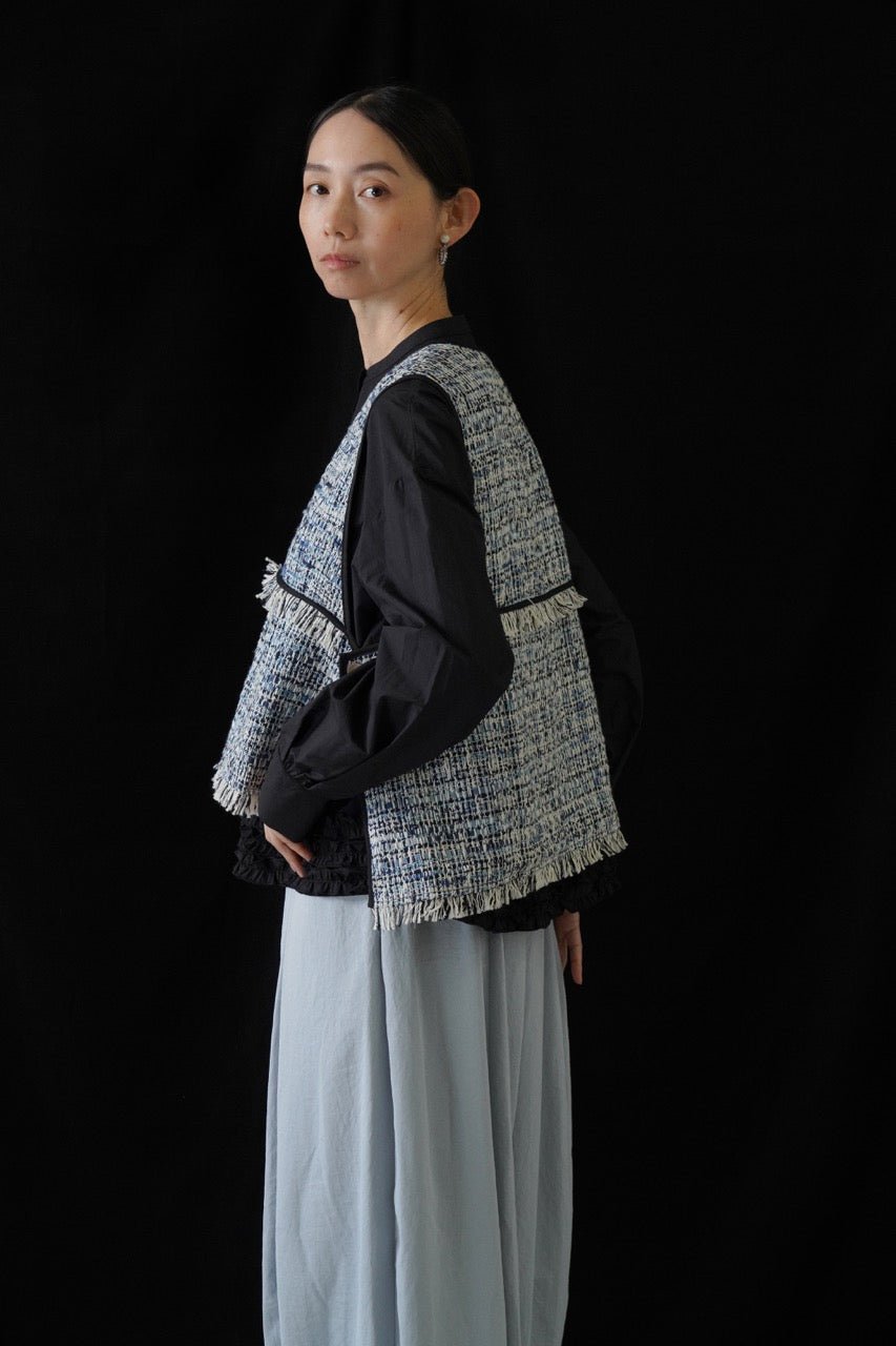【CYAN 2026 SPRING＆SUMMER VOL.1】バックオーバートリムツイードベスト - Champdelarose
