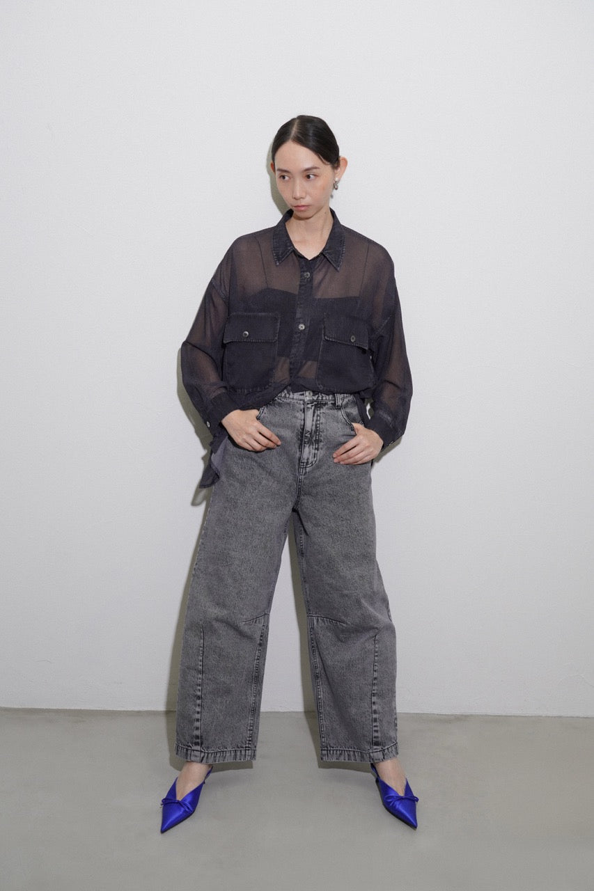【CYAN 2026 SPRING＆SUMMER VOL.1】デニム転写シフォンシャツ - Champdelarose