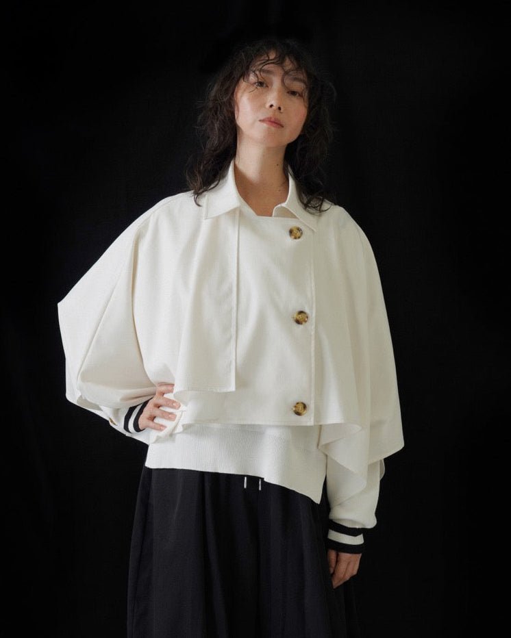 【CYAN 2026 SPRING＆SUMMER VOL.1】ショートトレンチポンチョ - Champdelarose