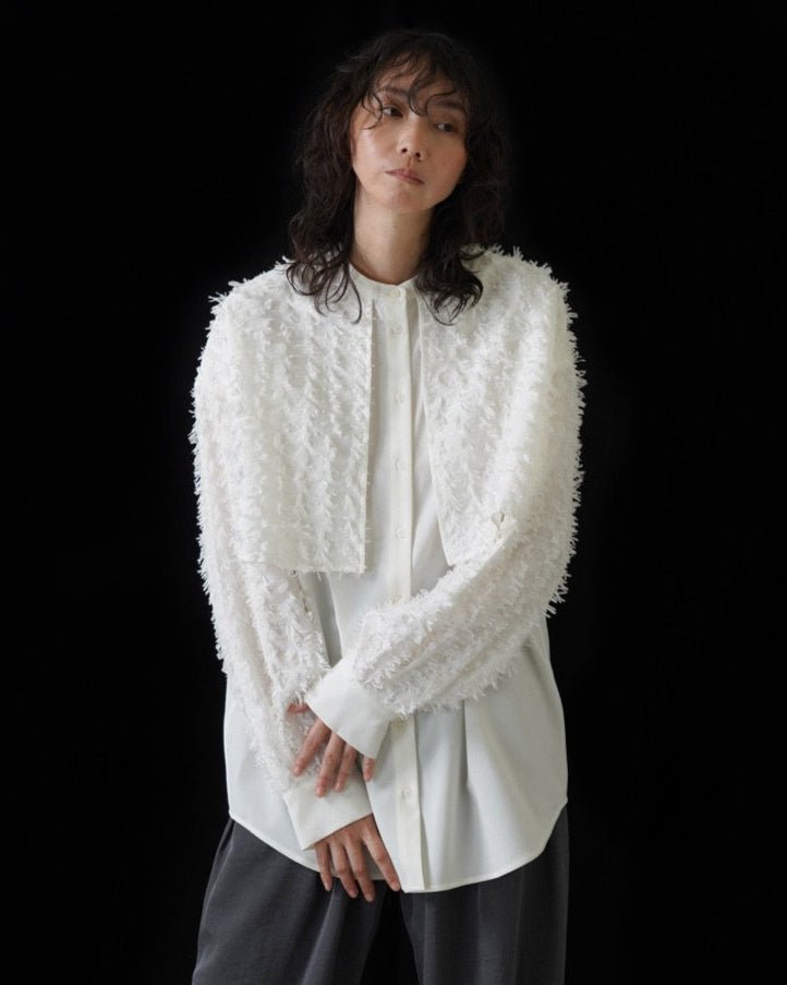 【CYAN 2026 SPRING＆SUMMER VOL.1】フリンジジャカードコンビシャツ - Champdelarose