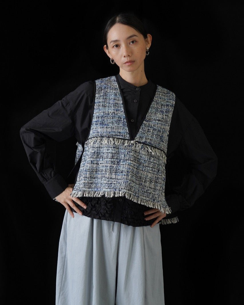 【CYAN 2026 SPRING＆SUMMER VOL.1】バックオーバートリムツイードベスト - Champdelarose