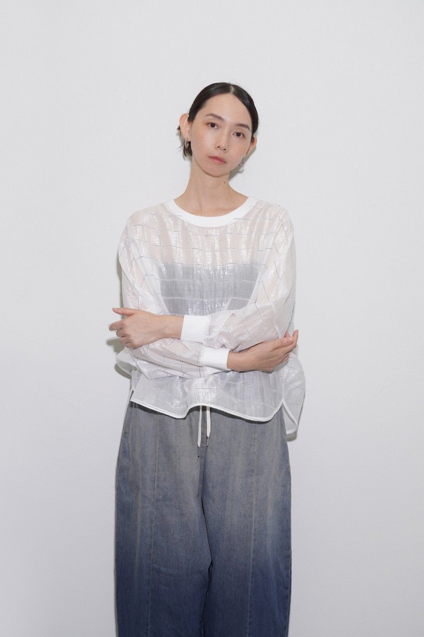 【CYAN 2026 SPRING＆SUMMER VOL.1】グロッシーシアーボーダーブラウス - Champdelarose
