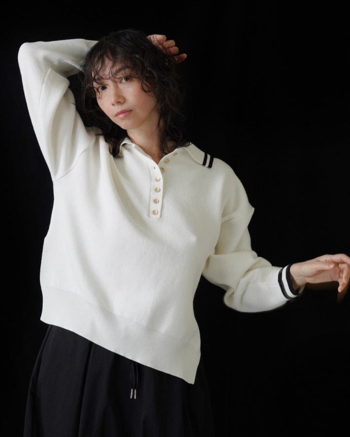 【CYAN 2026 SPRING＆SUMMER VOL.1】プレーティングニットポロ - Champdelarose