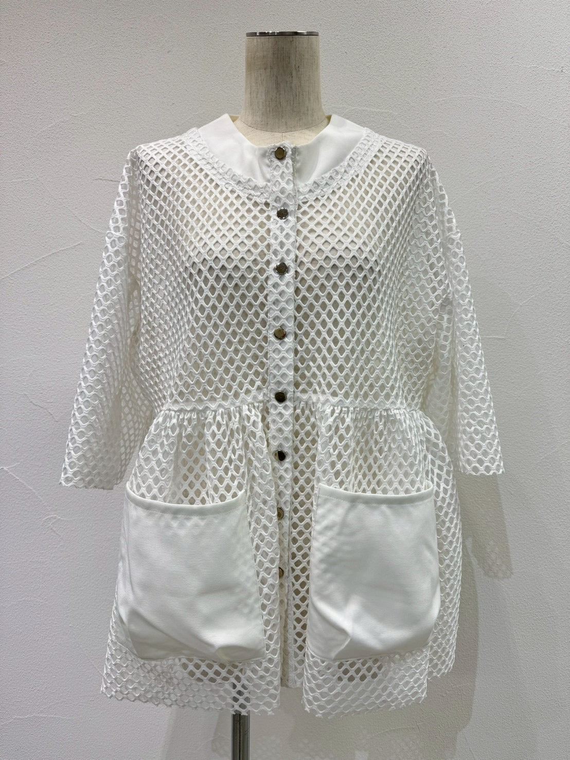 【CYAN 2026 SPRING＆SUMMER VOL.1】BIGメッシュギャザーブルゾン - Champdelarose
