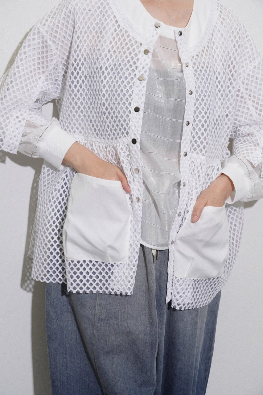 【CYAN 2026 SPRING＆SUMMER VOL.1】BIGメッシュギャザーブルゾン - Champdelarose