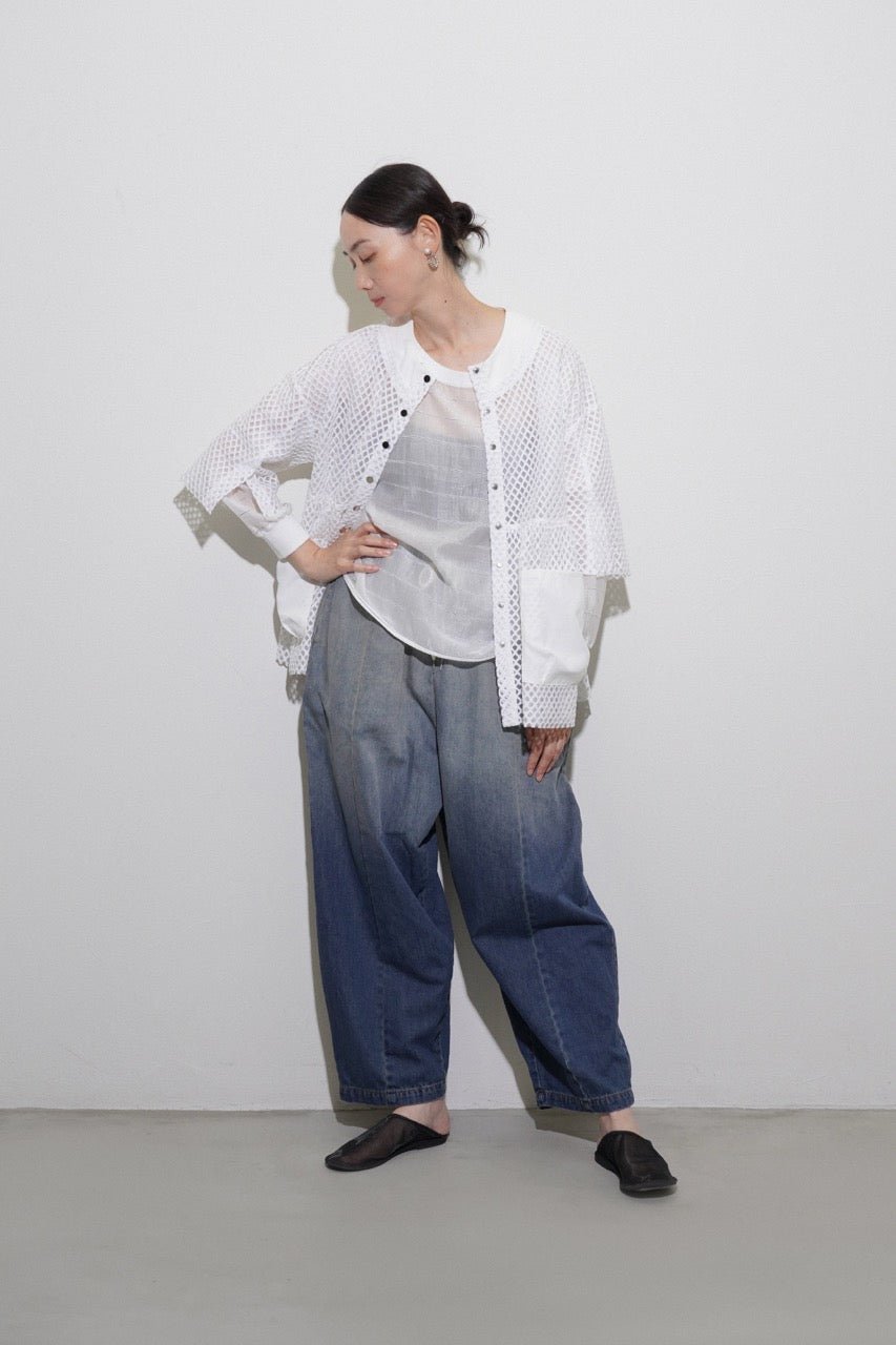【CYAN 2026 SPRING＆SUMMER VOL.1】BIGメッシュギャザーブルゾン - Champdelarose