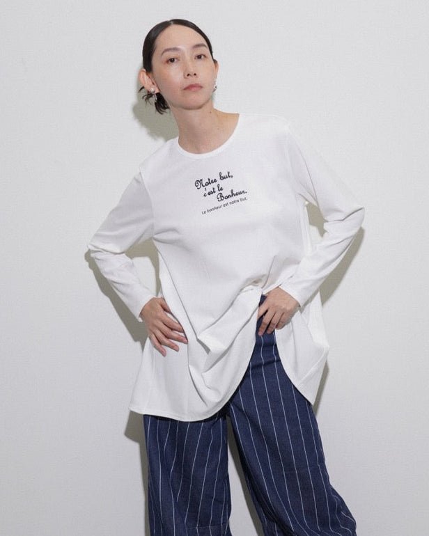 【CYAN 2026 SPRING＆SUMMER VOL.1】フレアチュニックロゴL/S T - Champdelarose