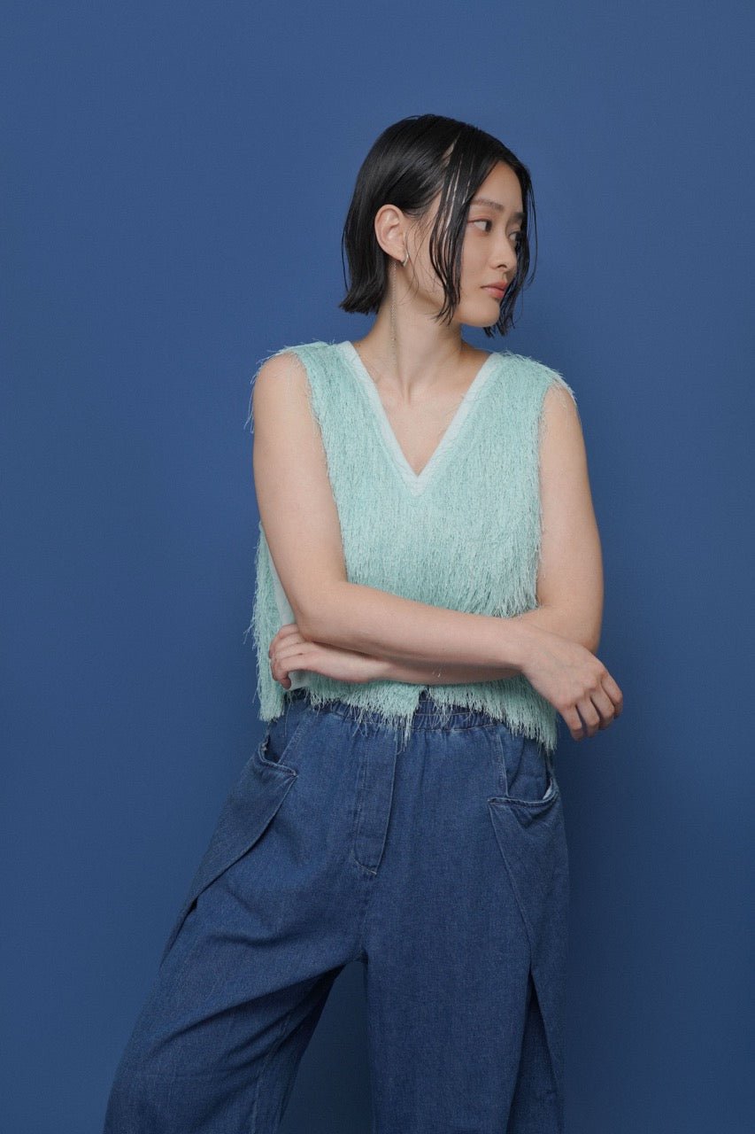 【CYAN 2026 SS Vol.2】サイドリブシャギーベスト - Champdelarose