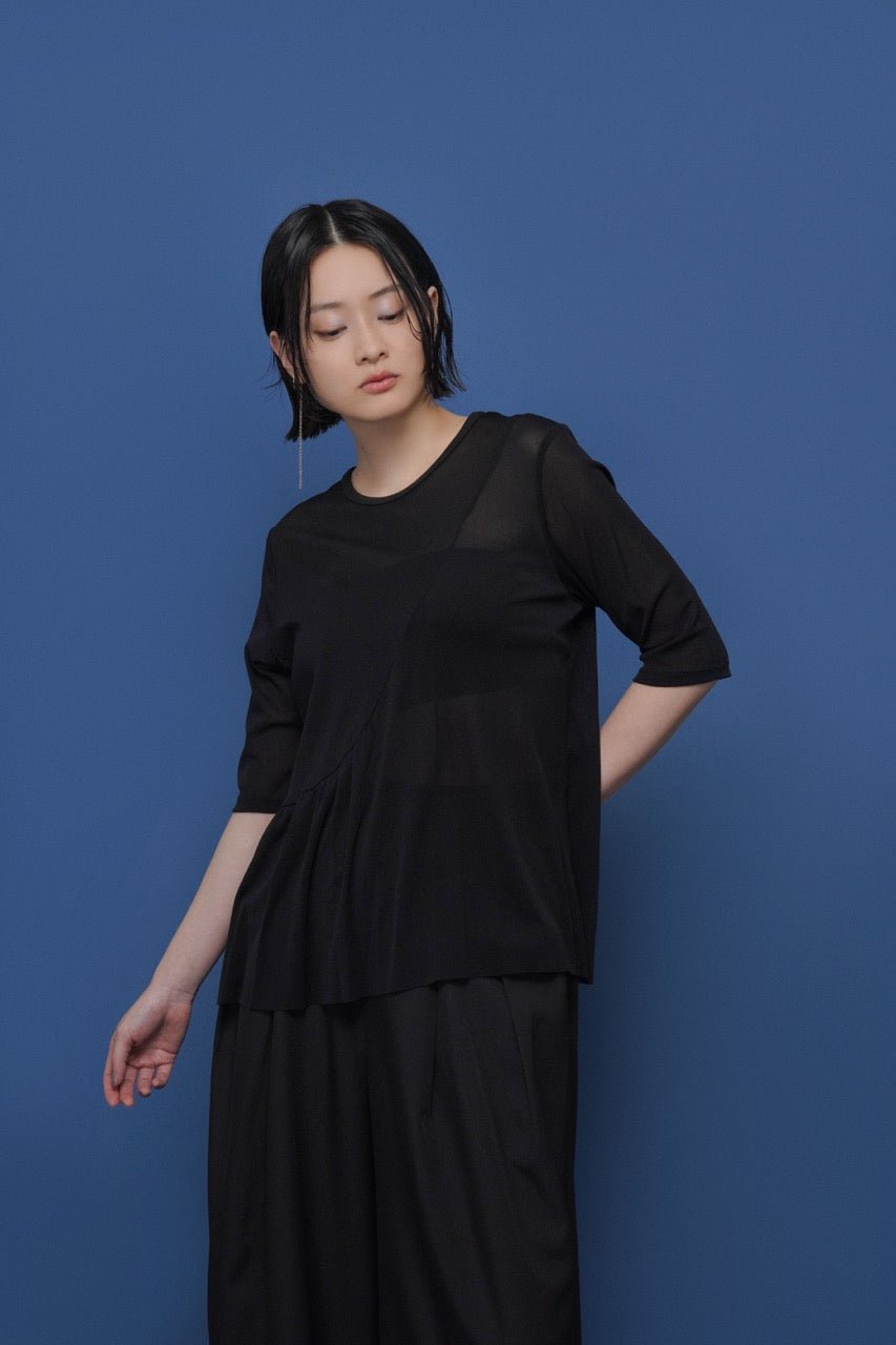 【CYAN 2026 SS Vol.2】アシメギャザーチュールTOPS - Champdelarose