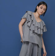 【CYAN 2026 SS Vol.2】レイヤーフリルフレンチTOPS - Champdelarose